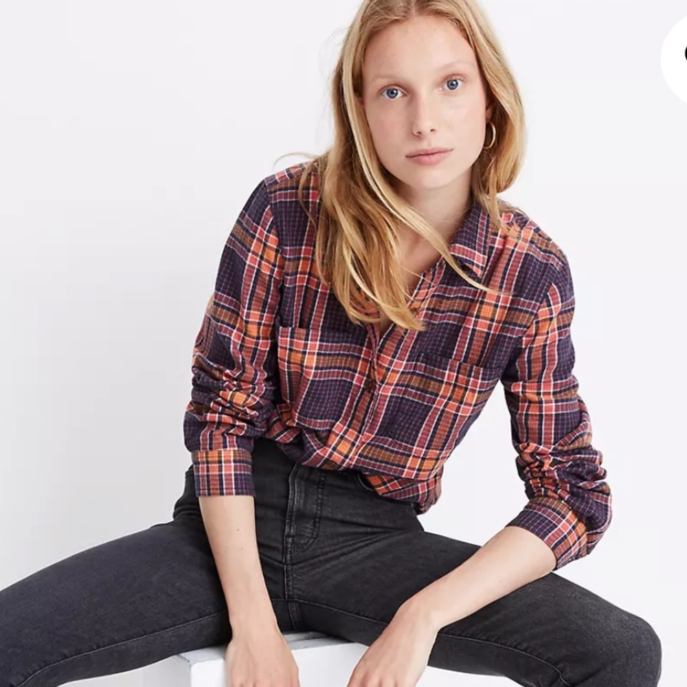 MADEWELL Plaid Flannel Shirt Size XS